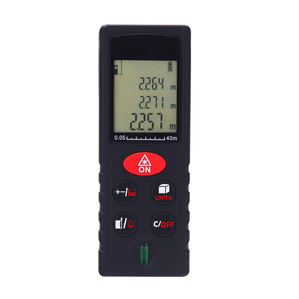 40m 131ft Mini Laser Rangefinder Handheld Digital Distance Meter High Accurate Range Finder Area Volume Measurement Level Bubble