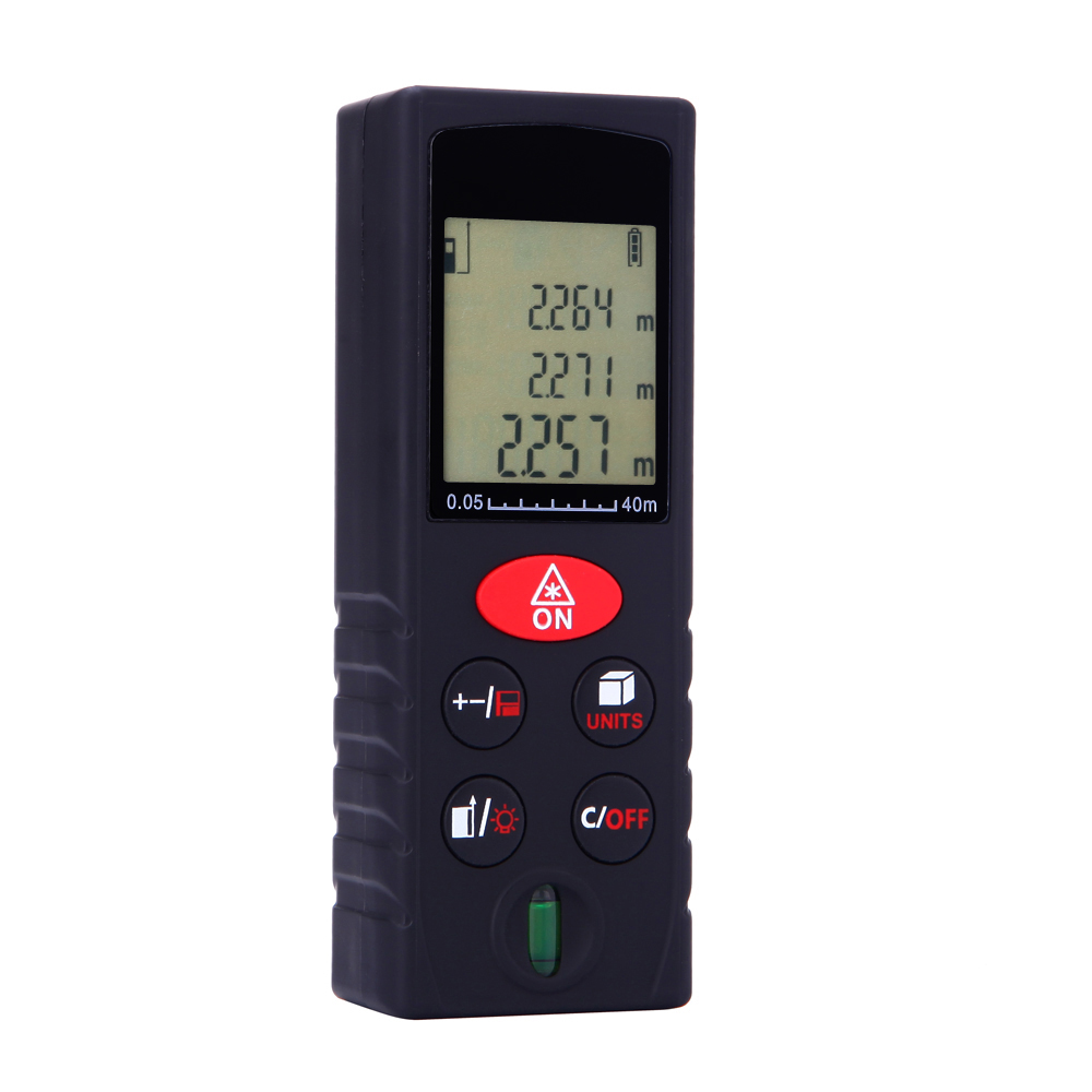 40m 131ft Mini Laser Rangefinder Handheld Digital Distance Meter High Accurate Range Finder Area Volume Measurement Level Bubble