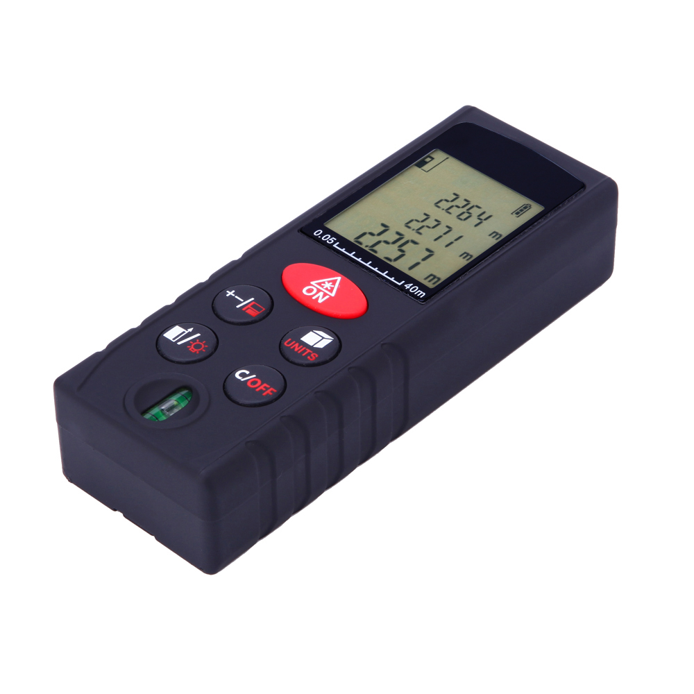 40m 131ft Mini Laser Rangefinder Handheld Digital Distance Meter High Accurate Range Finder Area Volume Measurement Level Bubble