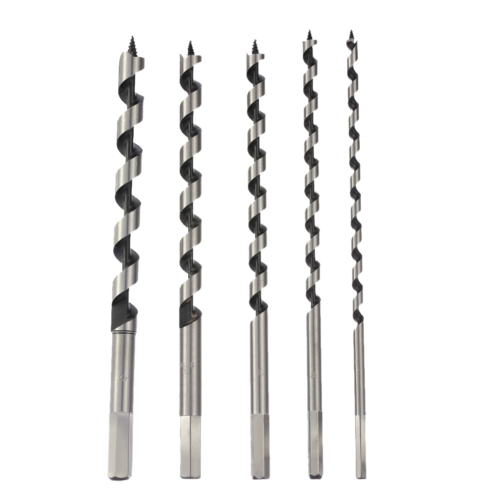 5pcs set 230mm Super Long Auger Drill Hexagonal Shank Woodworking Auger Bits Good Quality ferramentas drill Bit set power tools