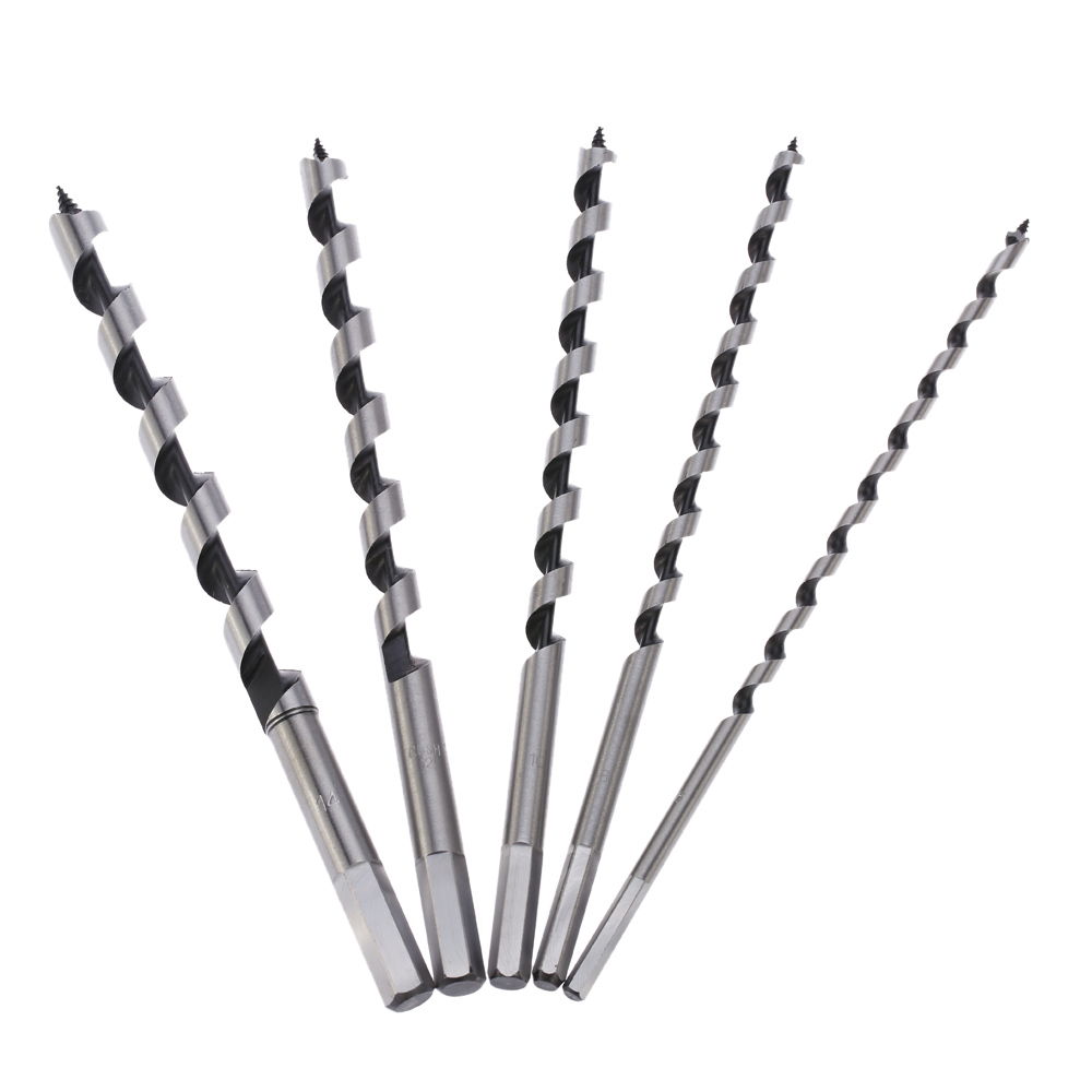 5pcs set 230mm Super Long Auger Drill Hexagonal Shank Woodworking Auger Bits Good Quality ferramentas drill Bit set power tools