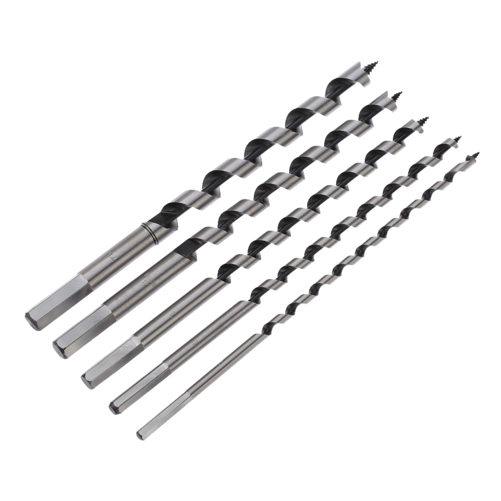 5pcs set 230mm Super Long Auger Drill Hexagonal Shank Woodworking Auger Bits Good Quality ferramentas drill Bit set power tools