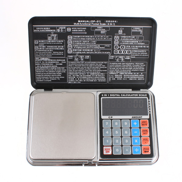 Multipurpose Digital Scale Jewellery Gold Scale Weighing Balance Caculator Digital Clock Thermometer White Back lit LCD Display