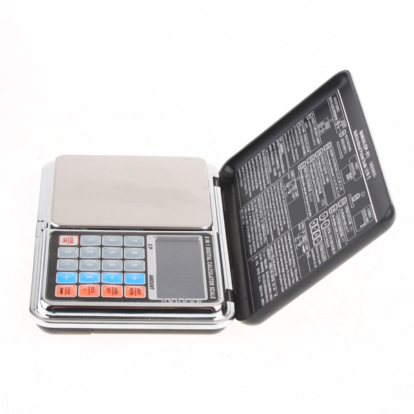 Multipurpose Digital Scale Jewellery Gold Scale Weighing Balance Caculator Digital Clock Thermometer White Back lit LCD Display