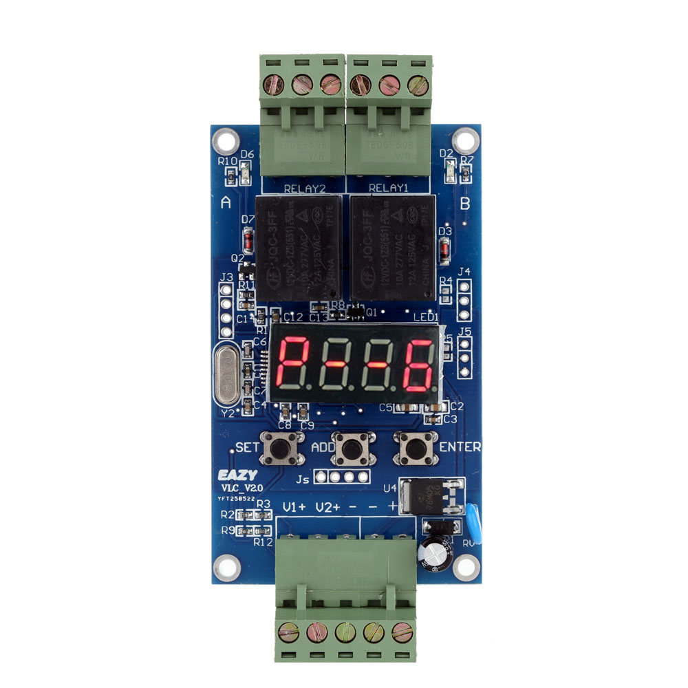 High performance Relay Control Board 12V Dual Programmable Relay Module Cycle Delay Timer Timing Clock Switch Module