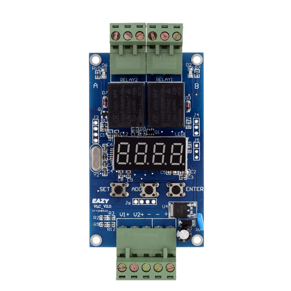 High performance Relay Control Board 12V Dual Programmable Relay Module Cycle Delay Timer Timing Clock Switch Module