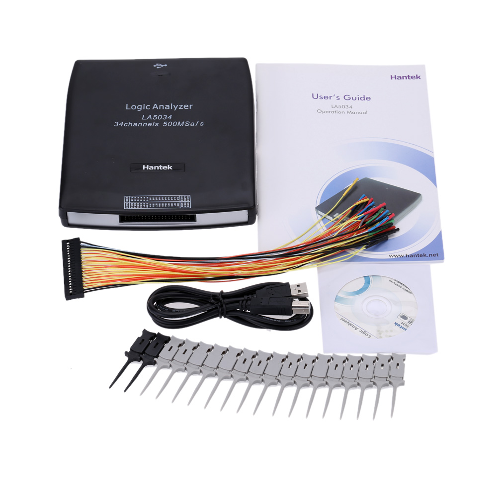 34CH 500MHz USB PC Digital Logic Analyzer for test diagnostics analysis of digital circuits Built in 250MHz Frequency Counter