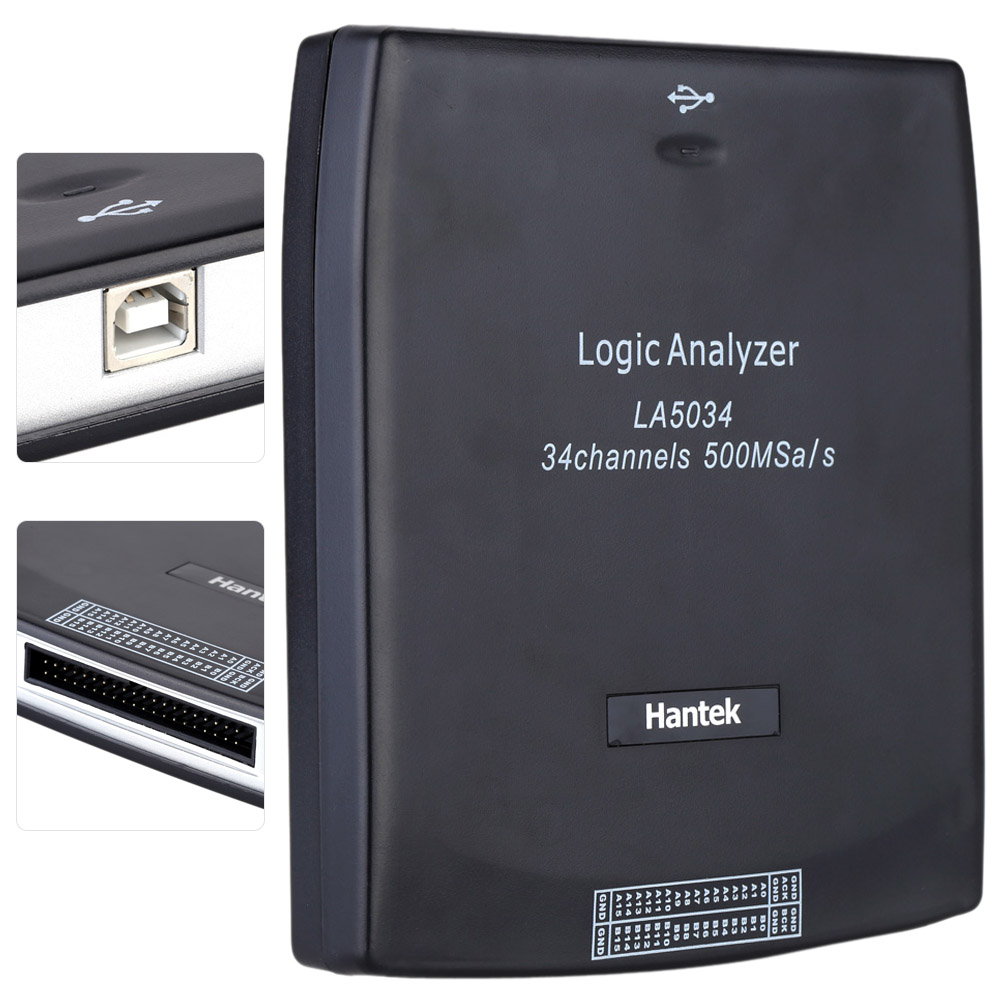 34CH 500MHz USB PC Digital Logic Analyzer for test diagnostics analysis of digital circuits Built in 250MHz Frequency Counter