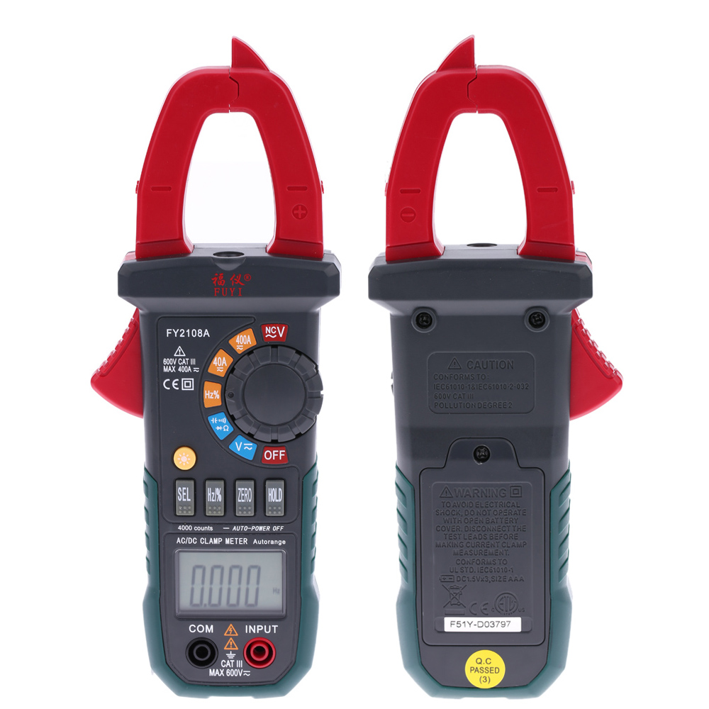 Digital Clamp Meter Multimeter AC DC Voltage current tongs Resistance Capacitance Frequency Duty Ratio Continuity NCV Measuring