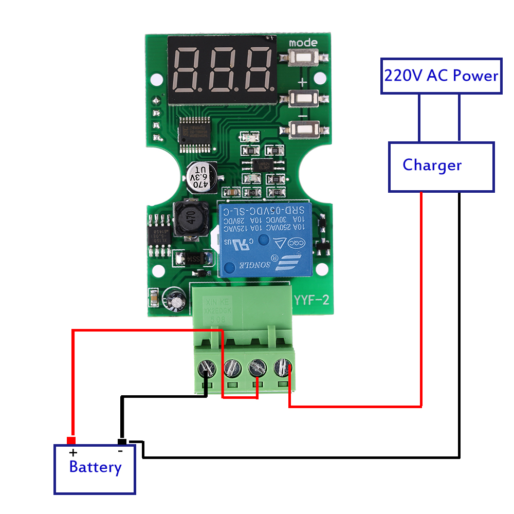 DC6 30V Voltage Test Module Voltage Meter Relay Output Control Delay Switch for Battery Charging Discharging