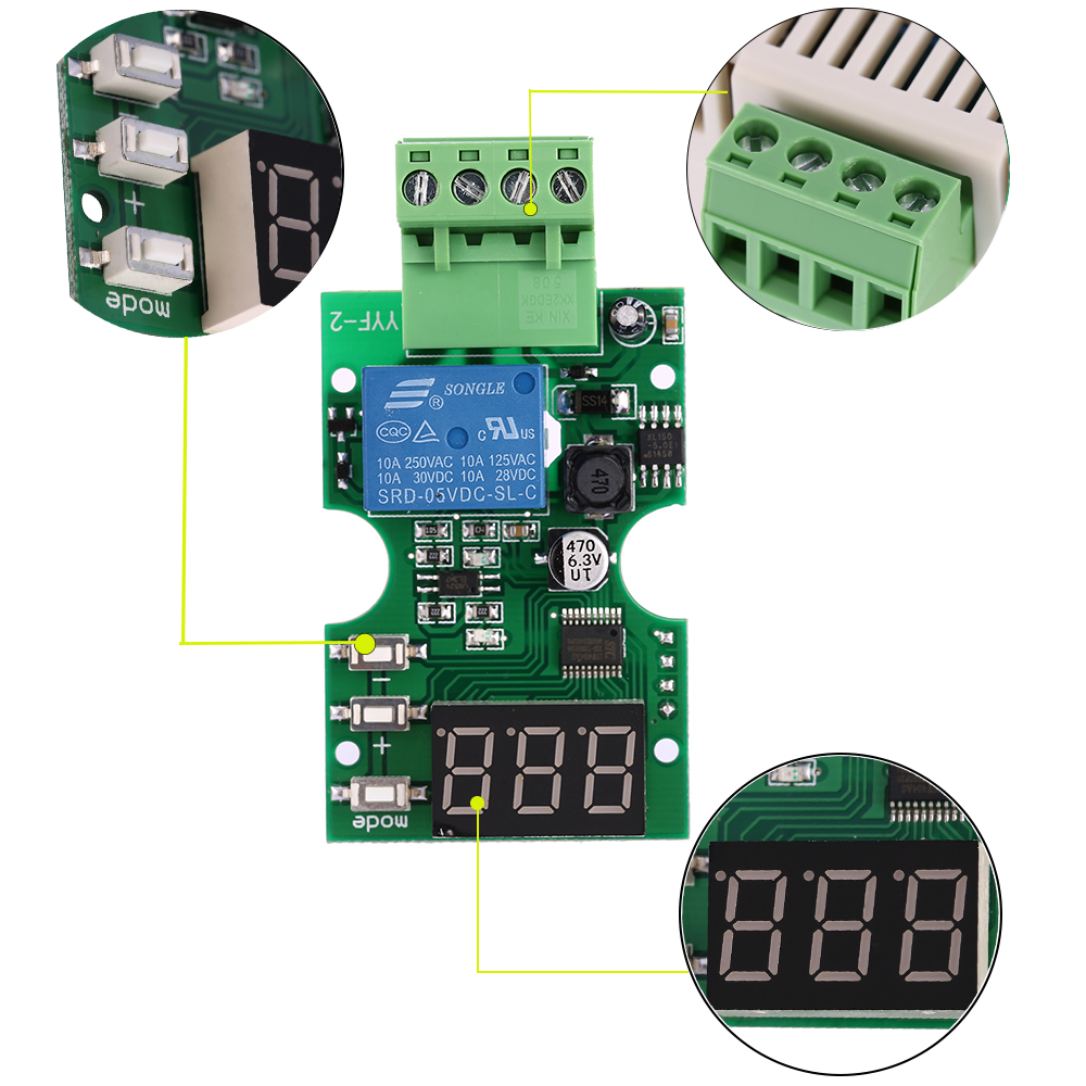 DC6 30V Voltage Test Module Voltage Meter Relay Output Control Delay Switch for Battery Charging Discharging