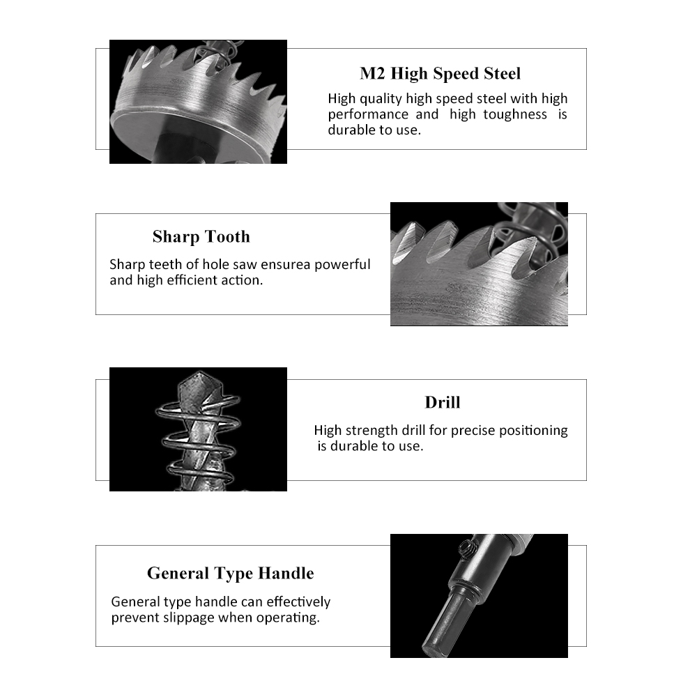 12pcs Hole Saw Tooth Kit Stainless Steel Drill Bit Set Cutter Tool M2 HSS Hole Saw Set Cutter Drill Bits Aluminum Alloy 14 35mm
