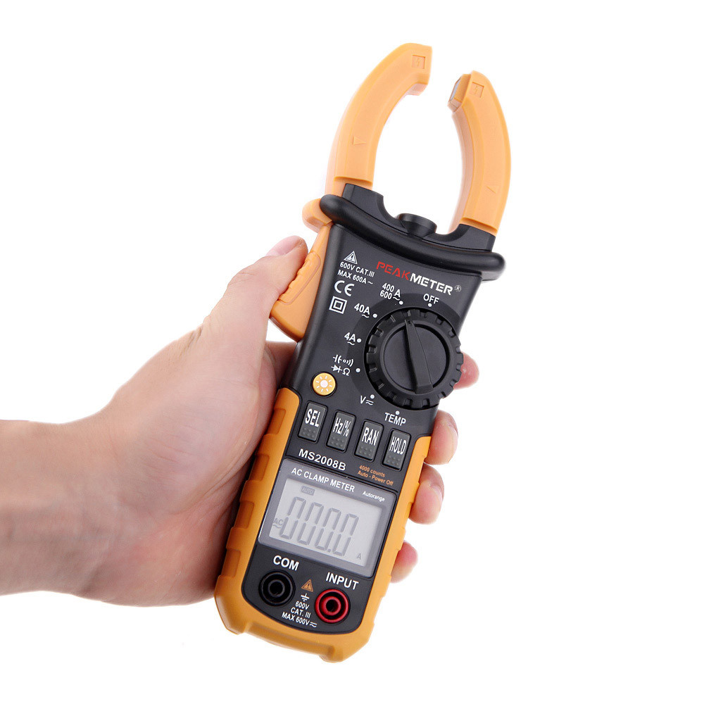 PEAKMETER MS2008B Digital Multimeter AC Clamp Meter AC DC Current Tongs Electronic Diagnostic tool 4000 Counts w Back light