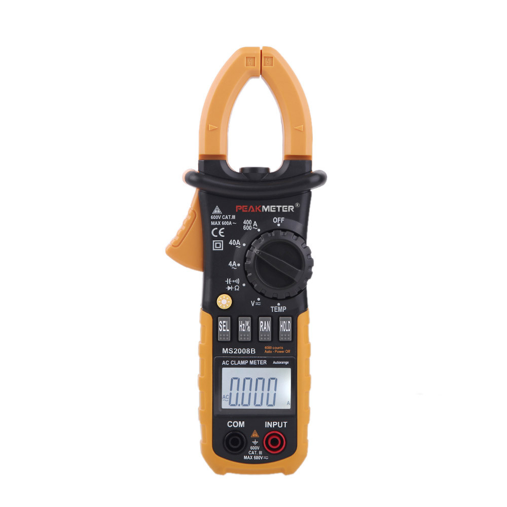 PEAKMETER MS2008B Digital Multimeter AC Clamp Meter AC DC Current Tongs Electronic Diagnostic tool 4000 Counts w Back light