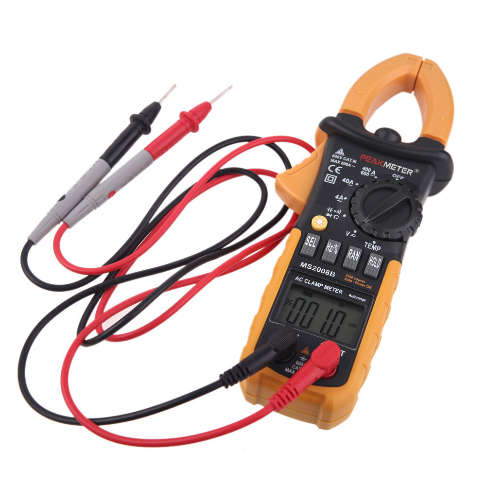 PEAKMETER MS2008B Digital Multimeter AC Clamp Meter AC DC Current Tongs Electronic Diagnostic tool 4000 Counts w Back light