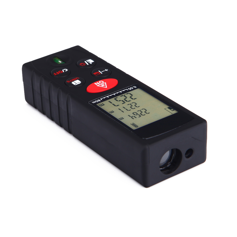 80m 262ft Mini Laser Rangefinder Handheld Digital Distance Meter High Precision Range Finder Area Volume Measurer Level Bubble