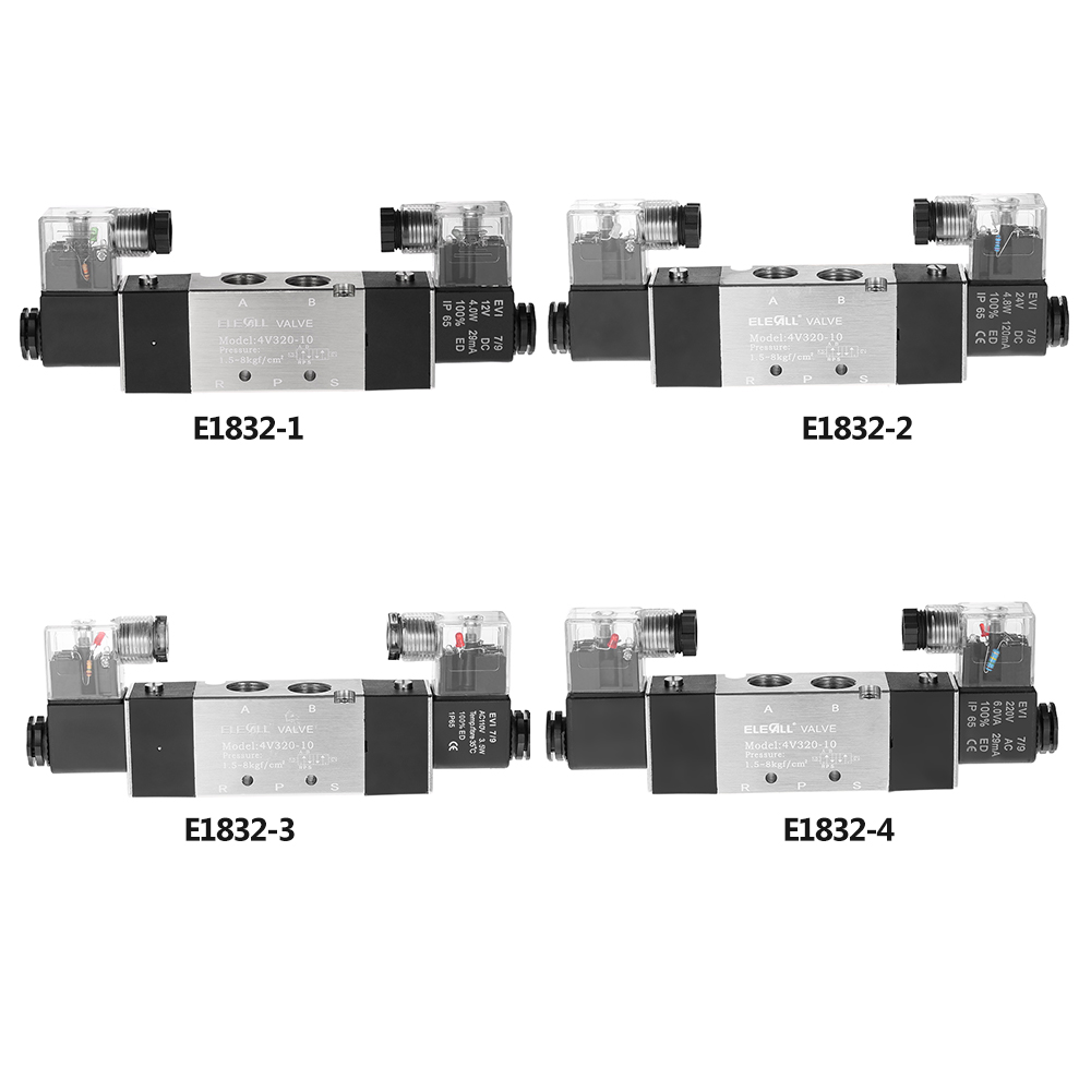 Pneumatic Airtac PT3 8 PT1 4 2 Position 5 Way Electromagnetic Air Solenoid Valves AirTAC Pneumatic Control Valve 12 24 110 220V