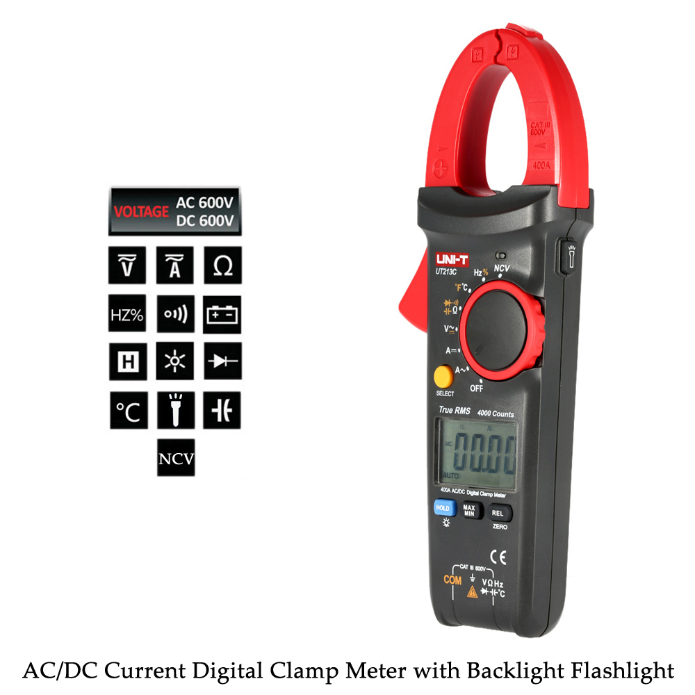 Digital Clamp Meter Professional Multimeter AC DC Voltage Current Resistance Capacitance Diode Continuity NCV Temperature Tester