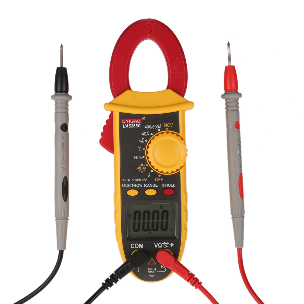 Portable LCD Digital Clamp Meter Electronic Multimeter multimetro Voltage Current Tongs Resistance Temperature Frequency Tester