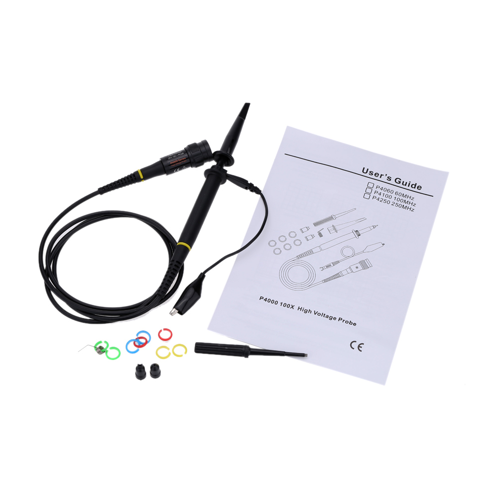 Hantek 2 Channels 50MHz PC Based USB Digital Storage Oscilloscope+P4100 High Voltage Oscilloscope Probe 2KV 100:1 Test Probe