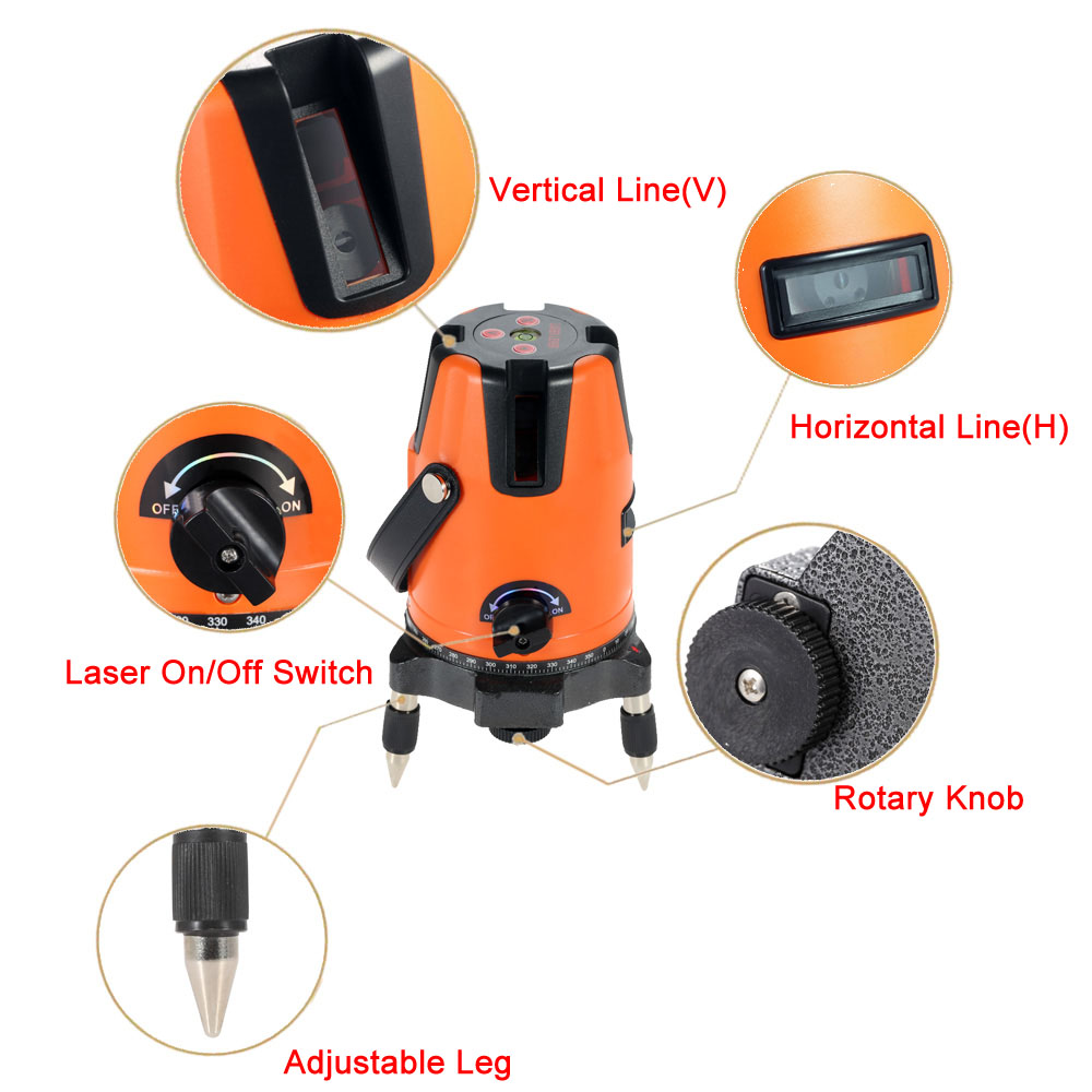 3 Line Professional Horizontal Vertical Automatic Leveling Laser Level Diagnostic tool Laser Dumpy Level with Protective Glasses