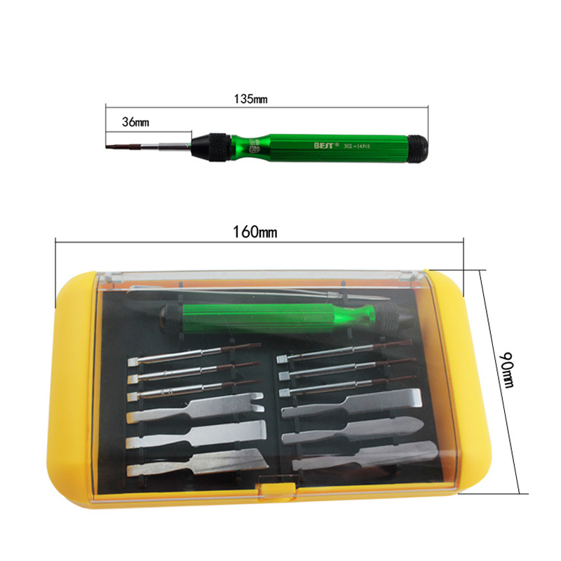 14 in 1 Precision Screwdriver Disassemble Repair Tools Kit for iPhone Mobile Phone Laptop Quality Hand Tool Kits BEST 302