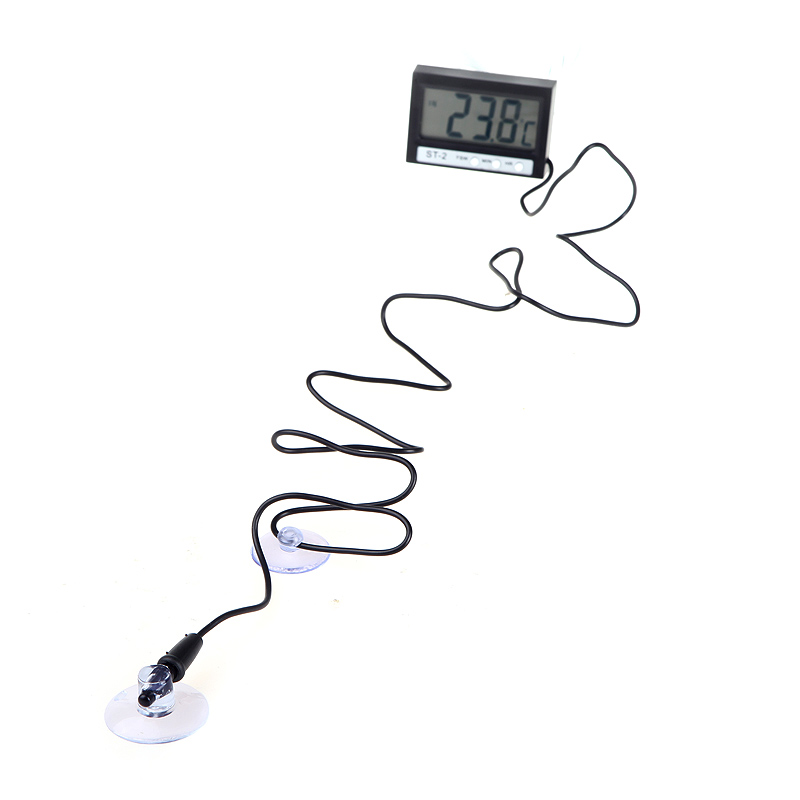 Mini LCD Digital Thermometer Temperature Meter Tester Celsius Temperature Diagnostic tool Indoor Outdoor Clock with Probe ST 2