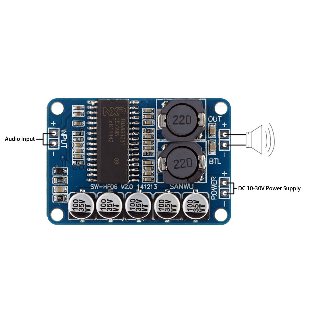 TDA8932 35W Digital Amplifier Board Module Mono AMP High Power 10 30V DC Sound Quality Power Amplifier Board