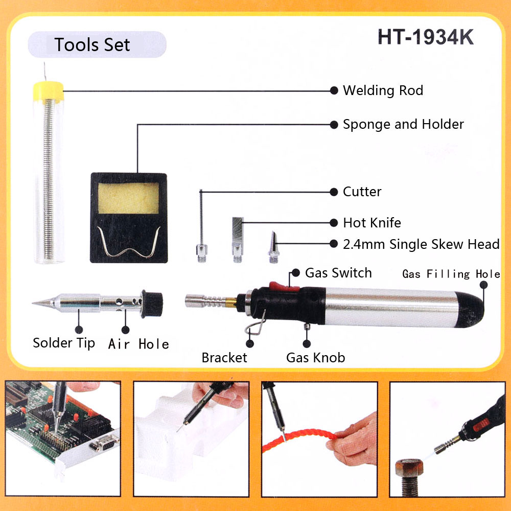 7 in 1 Gas Soldering Iron solder Tools Cordless Welding Torch Kit 12ml Gas Welding Iron Repair Tools Welding Soldering Supplies