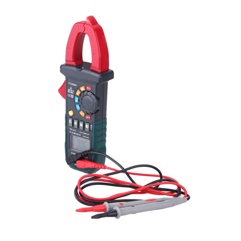 Digital LCD Clamp Meter Multimeter DC AC Voltage Current Tongs Resistance Diode Continuity Measurement Tester Auto Manual Range