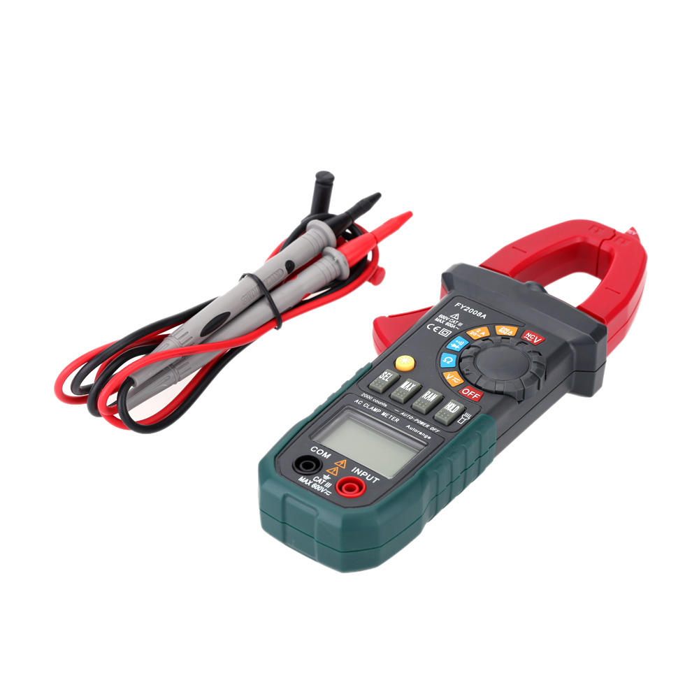 Digital LCD Clamp Meter Multimeter DC AC Voltage Current Tongs Resistance Diode Continuity Measurement Tester Auto Manual Range