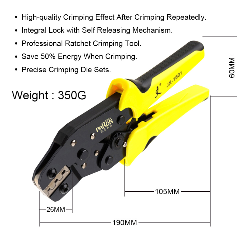 Professional multi tools Wire Crimpers Engineering Ratchet Terminal Crimping Pliers 3.96 6.3mm herramientas 26 16AWG wire cutter