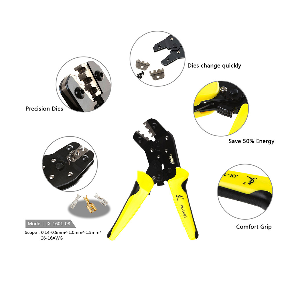 Professional multi tools Wire Crimpers Engineering Ratchet Terminal Crimping Pliers 3.96 6.3mm herramientas 26 16AWG wire cutter