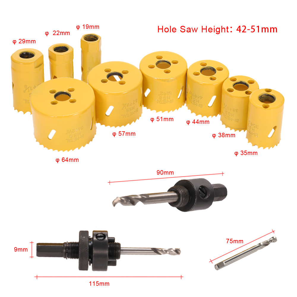 13pcs drill tools herramientas furadeira Hole Saw Kit Drilling Tool Arbor Pilot Drill Set for Plumber Carpenter drill bit