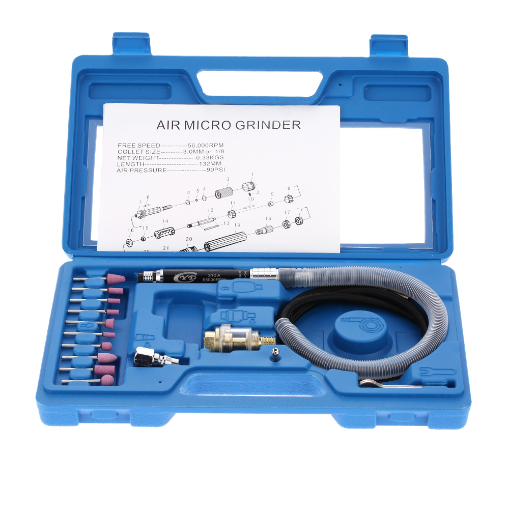 Multi function Air Grinder Mini Pencil Polishing Rotary Cutting Tool Set Professional Air Micro Die Grinder Kit 16pcs 65000 RPM