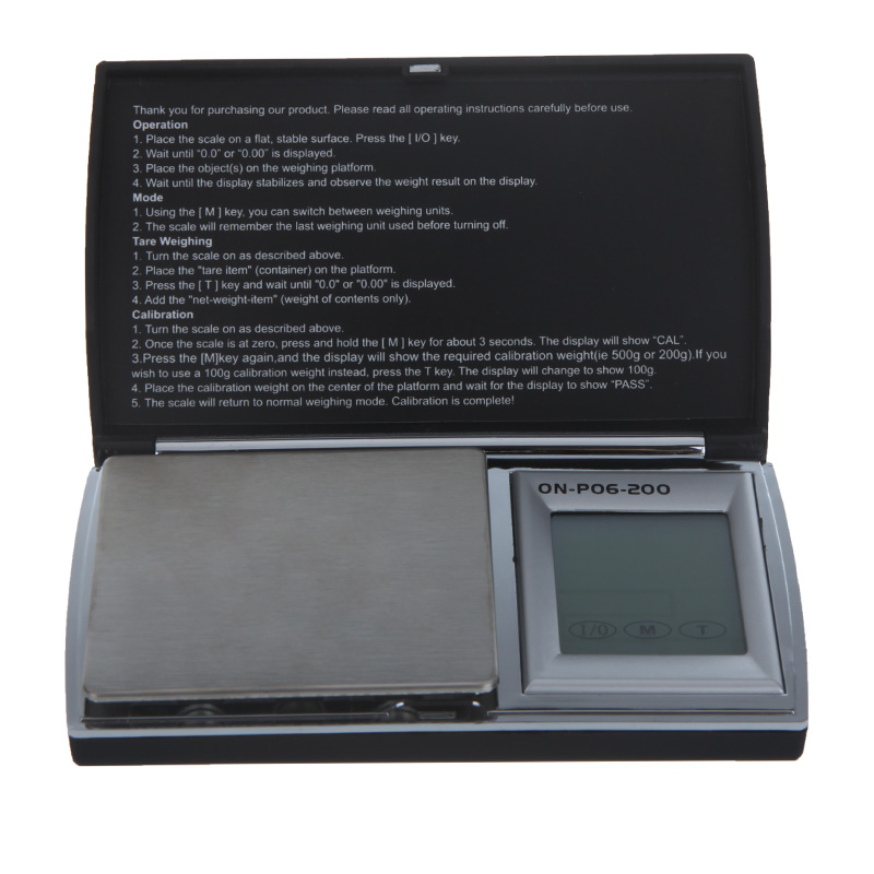 200g 0.01g Electronic Digital Scale Touchscreen Pocket Jewelry Gold Diamond Carat Balance LCD Display with Blue Backlight