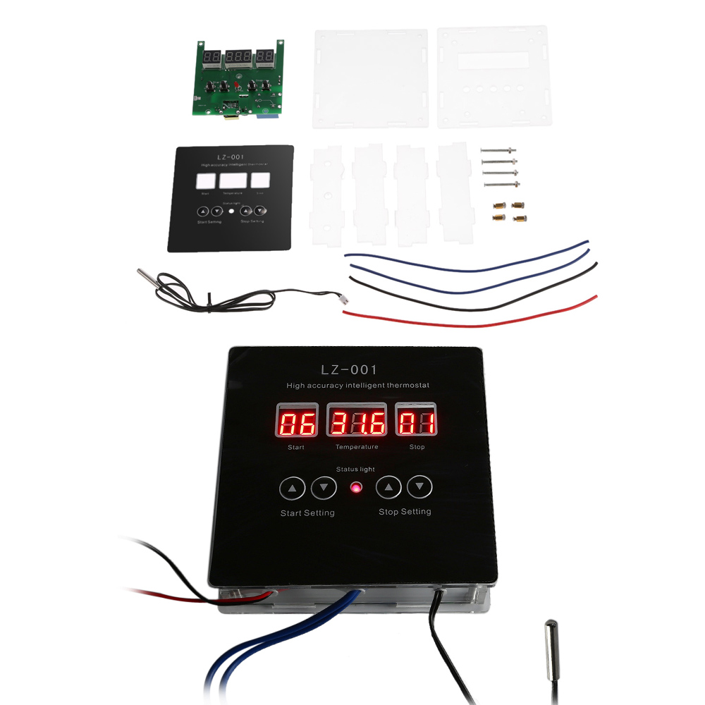 Digital Thermostat Temperature Controller DC12V Intelligent DIY Kit Temperature Controller Heating Cooling Control 9C~99C