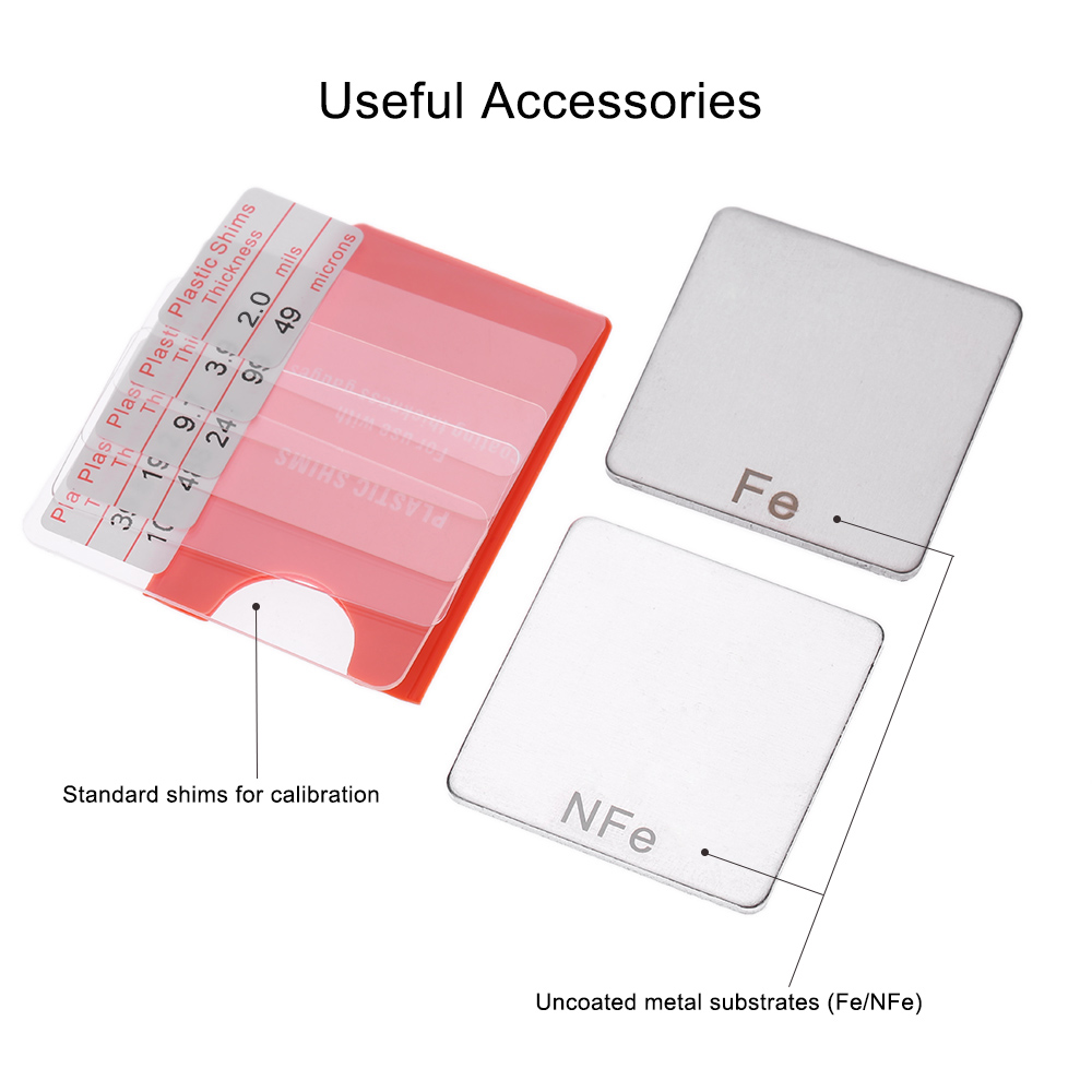 Intelligent Digital Coating Thickness Gauge coatings feeler gauge Fe NFe Single Continuous Measure Alarm Adjustable Brightness