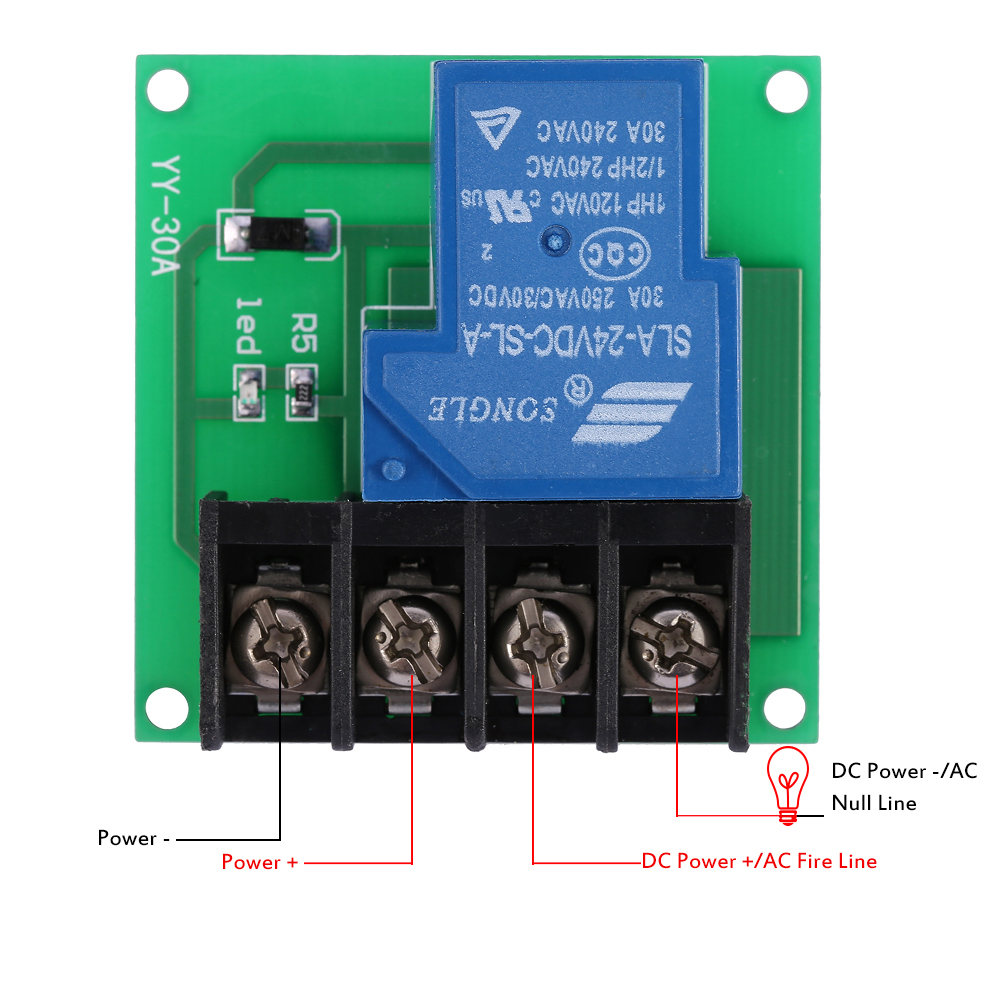 1 Channel 30A high performance Relay Module Optocoupler Isolation Relay Switch Control Board DC 24V 12V 5V (Optional)