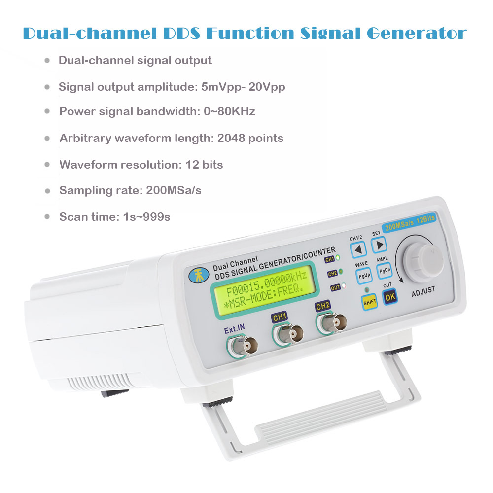 Digital DDS Function Signal Generator Arbitrary Waveform Dual CH high frequency generator Power Signal Bandwidth 200MSa s 25MHz