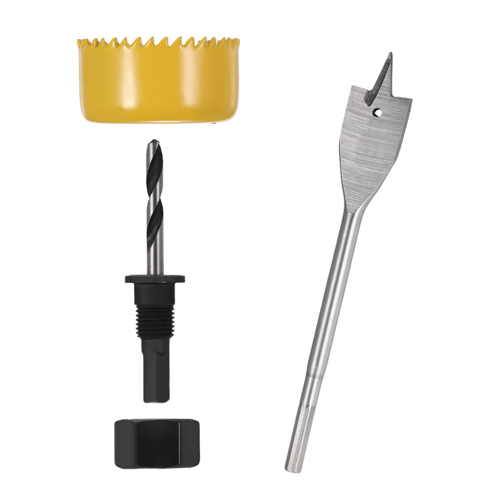 3pcsHole Saw Cutting Set Kit Drilling Tool Wood Metal Cutter Lock Installation Hole Saw Kits Carpenter Drilling Tools Set 54mm