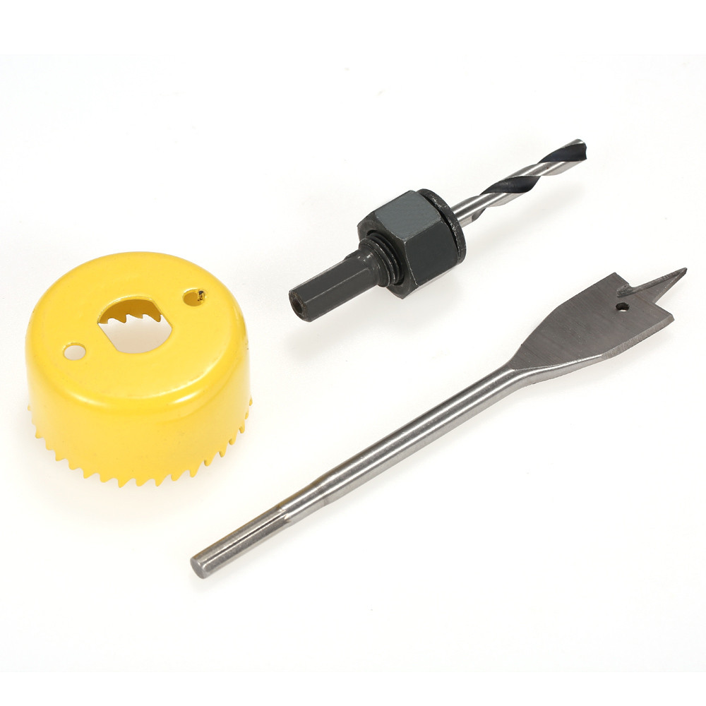 3pcsHole Saw Cutting Set Kit Drilling Tool Wood Metal Cutter Lock Installation Hole Saw Kits Carpenter Drilling Tools Set 54mm