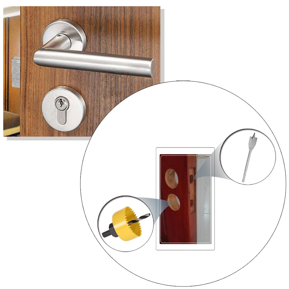 3pcsHole Saw Cutting Set Kit Drilling Tool Wood Metal Cutter Lock Installation Hole Saw Kits Carpenter Drilling Tools Set 54mm