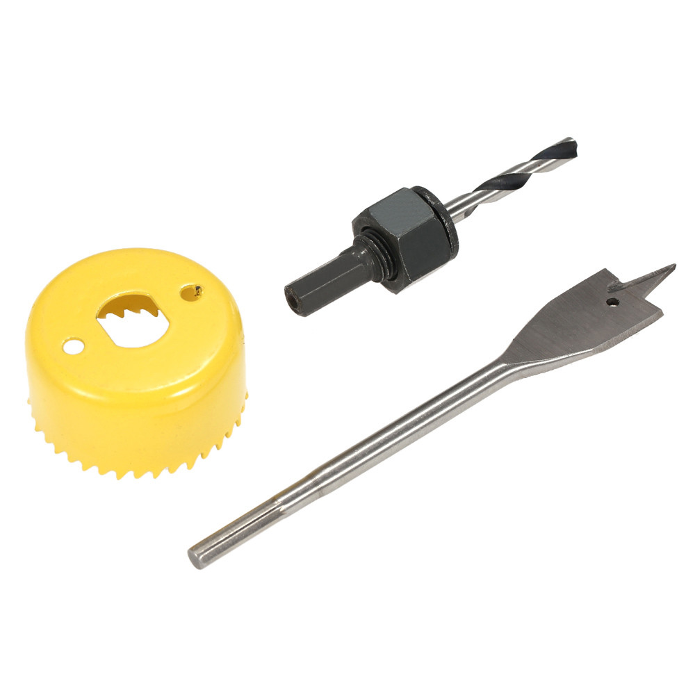 3pcsHole Saw Cutting Set Kit Drilling Tool Wood Metal Cutter Lock Installation Hole Saw Kits Carpenter Drilling Tools Set 54mm