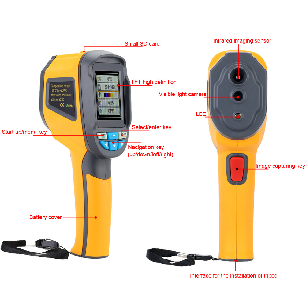 Professional Handheld Thermometer Thermal Imaging Camera Portable Infrared Thermometer IR Thermal Imager Infrared Imaging Device
