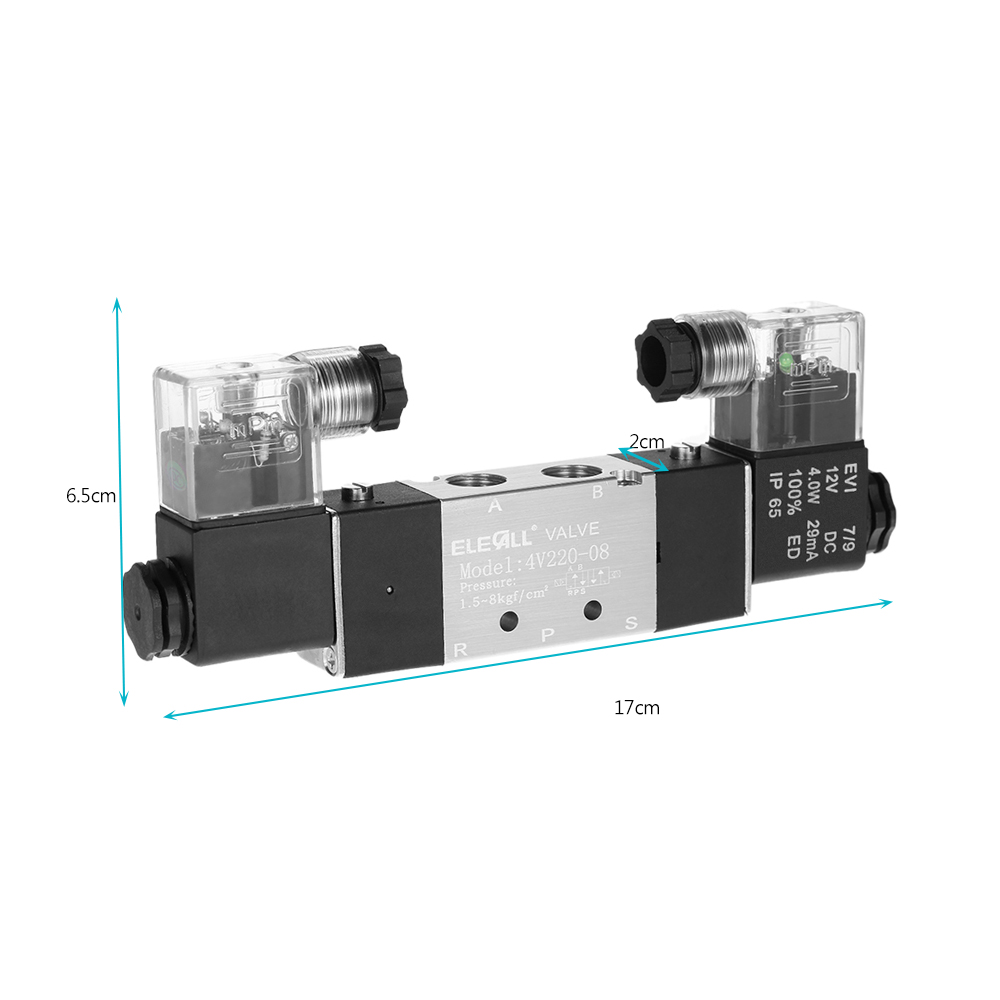 Pneumatic Airtac PT1 4 1 8 2 Position 5 Way Pneumatic Solenoid Valve Electric Air Valve Double Coil AC DC 12v 24v 110v 220v