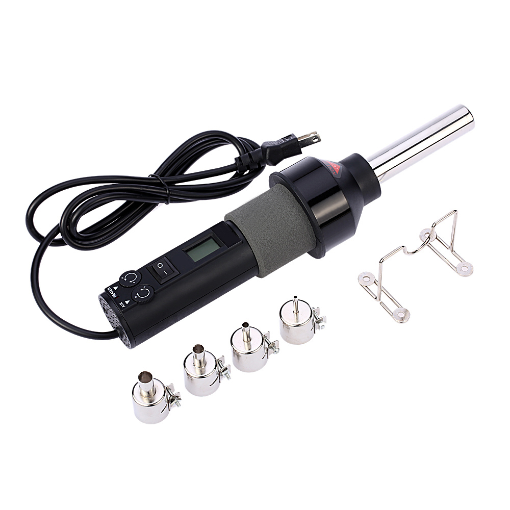 High Quality Air Gun Digital Temperature controlled heat gun Adjustable Heat IC SMD Desolder Tool Set BGA Nozzle AC220V 450W