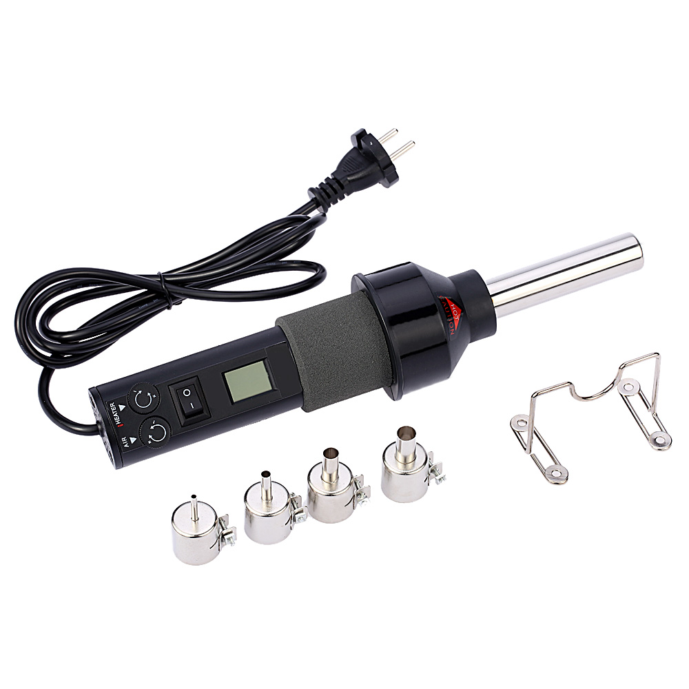 High Quality Air Gun Digital Temperature controlled heat gun Adjustable Heat IC SMD Desolder Tool Set BGA Nozzle AC220V 450W