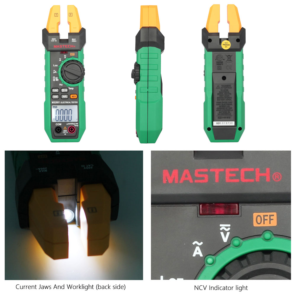Digital Multimeter Clamp Meter DC AC Voltage Current Detector Resistance Capacitance Tester Diode Frequency Temperature Measurer