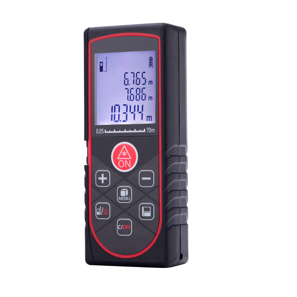 70m 229ft Mini Laser Distance Meter Handheld Digital Rangefinder High Precision Range Finder Area Volume Measurer Level Bubble